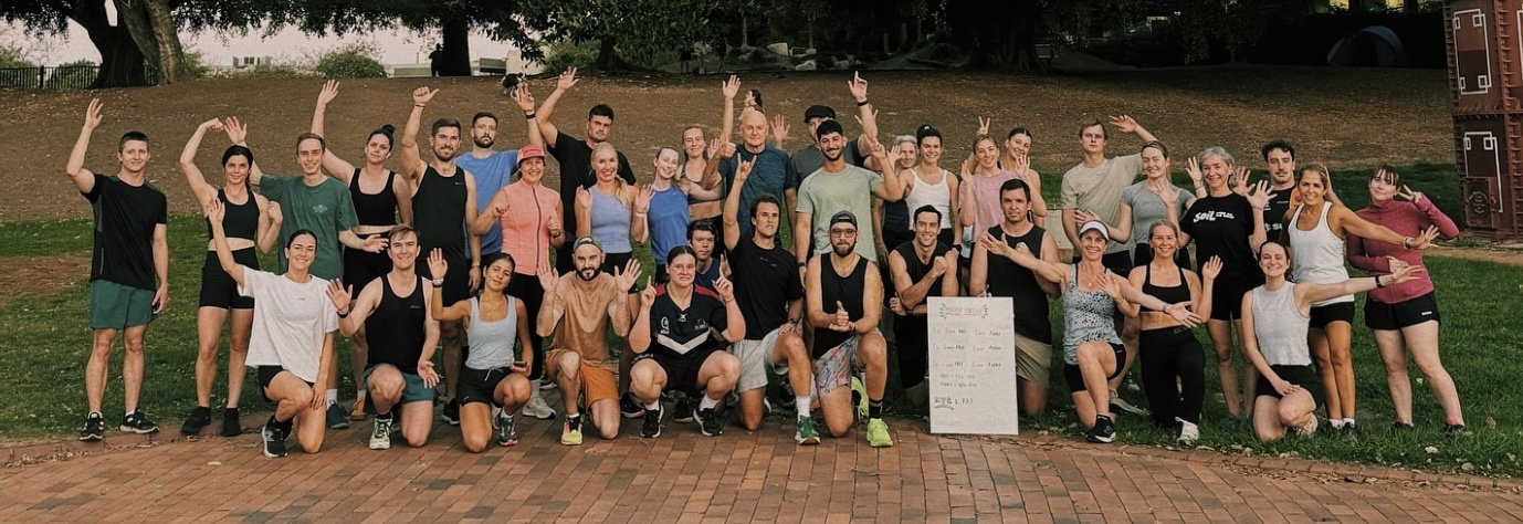 Run Society running club in Riverside, West End. Bottom of Davies Park., Brisbane, Australia