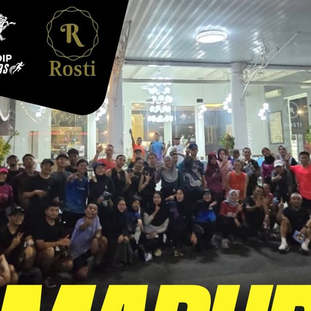 UNDIP Runners running club in Rosti Café, Semarang, Indonesia