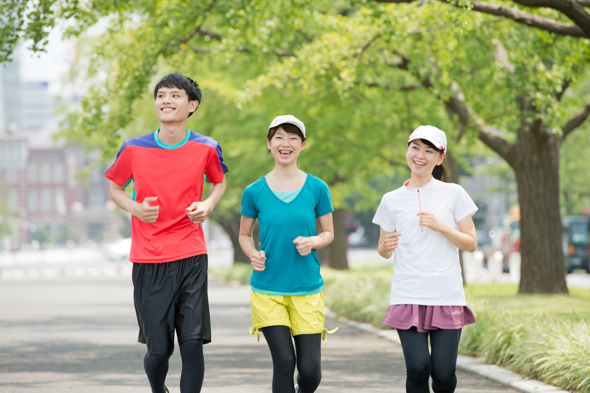 Fukuoka Yuru-Run running club in Ohori Park, Fukuoka, Japan