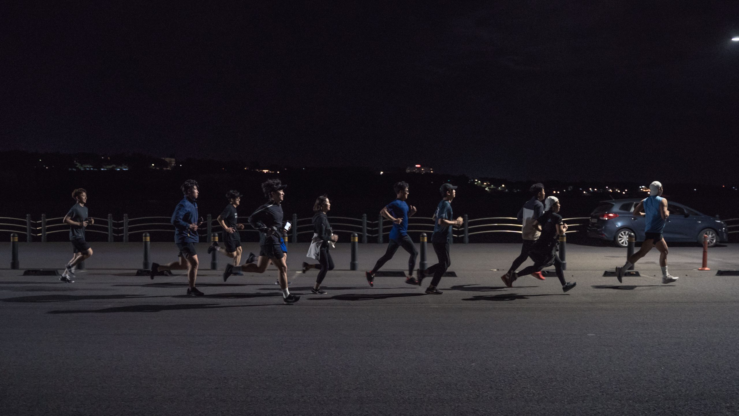 Seogwipo Running Club running club in Saeyeon Bridge, Seogwipo harbour, Seogwipo, South Korea